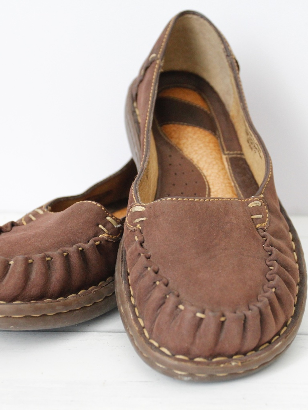 Born Brown Suede Loafer Cork Insole